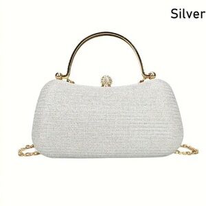 Beautiful evening clutch in silver color. Band New